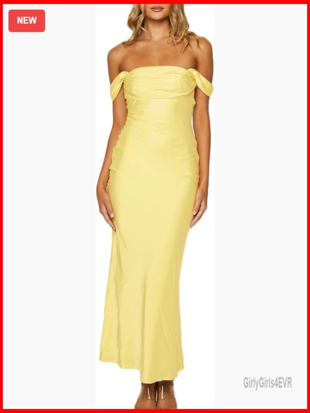 Satin Off Shoulder Backless Maxi Dress Ruched Formal Midi